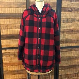 Buffalo check Reversible fleece jacket